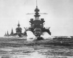 Oldendorf's battleships at Surigao Strait