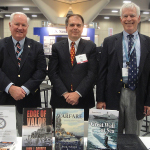 U.S. Naval Institute WEST conference, San Diego, California, February 10-12, 2015. John J. Gobbell, (left) at book signing with two other Naval Institute Press authors; Sam J. Tangredi and Bernard D. Cole.