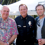 John Gobbell (left) with Beverly Hills Police Chief, David L. Snowden (center), and movie and <em>The Walking Dead</em> actor, Michael Rooker (right).